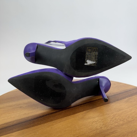 Womens Journee Collection Elenney Purple Faux Suede Slingback‎ Pumps Size 7.5 M